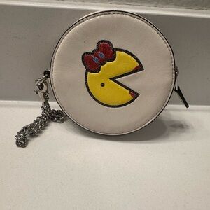Coach White and Yellow Round Key Holder